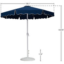 Meridian Amalfi Navy Fabric With Cream Piping / Matte White Aluminum Patio Umbrella with Base Sets IMAGE 16