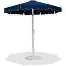 Meridian Amalfi Navy Fabric With Cream Piping / Matte White Aluminum Patio Umbrella with Base Sets IMAGE 1