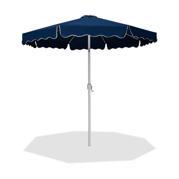 Meridian Amalfi Navy With Cream Piping Fabric Patio Umbrellas IMAGE 1
