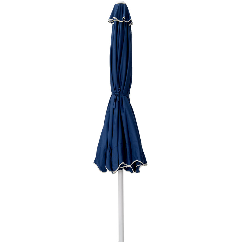 Meridian Amalfi Navy With Cream Piping Fabric Patio Umbrellas IMAGE 3