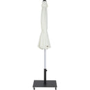 Meridian Amalfi White Fabric With Black Piping / Matte Black Aluminum Patio Umbrella with Base Sets IMAGE 13