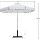 Meridian Amalfi White Fabric With Black Piping / Matte Black Aluminum Patio Umbrella with Base Sets IMAGE 18