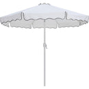 Meridian Amalfi White Fabric With Black Piping / Matte Black Aluminum Patio Umbrella with Base Sets IMAGE 3
