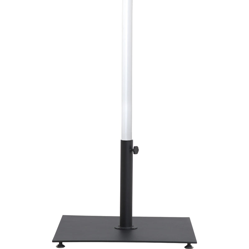 Meridian Amalfi White Fabric With Black Piping / Matte Black Aluminum Patio Umbrella with Base Sets IMAGE 5