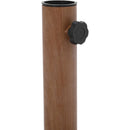 Meridian Amalfi White Fabric With Black Piping / Teak Aluminum Patio Umbrella with Base Sets IMAGE 11