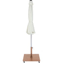 Meridian Amalfi White Fabric With Black Piping / Teak Aluminum Patio Umbrella with Base Sets IMAGE 13