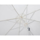 Meridian Amalfi White Fabric With Black Piping / Teak Aluminum Patio Umbrella with Base Sets IMAGE 16