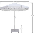 Meridian Amalfi White Fabric With Black Piping / Matte White Aluminum Patio Umbrella with Base Sets IMAGE 18