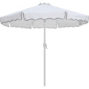 Meridian Amalfi White Fabric With Black Piping / Matte White Aluminum Patio Umbrella with Base Sets IMAGE 3
