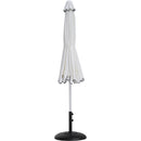 Meridian Amalfi White Fabric With Black Piping / Matte Black Aluminum Patio Umbrella with Base Sets IMAGE 11