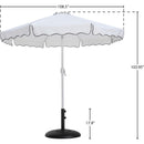 Meridian Amalfi White Fabric With Black Piping / Matte Black Aluminum Patio Umbrella with Base Sets IMAGE 16