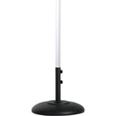 Meridian Amalfi White Fabric With Black Piping / Matte Black Aluminum Patio Umbrella with Base Sets IMAGE 4