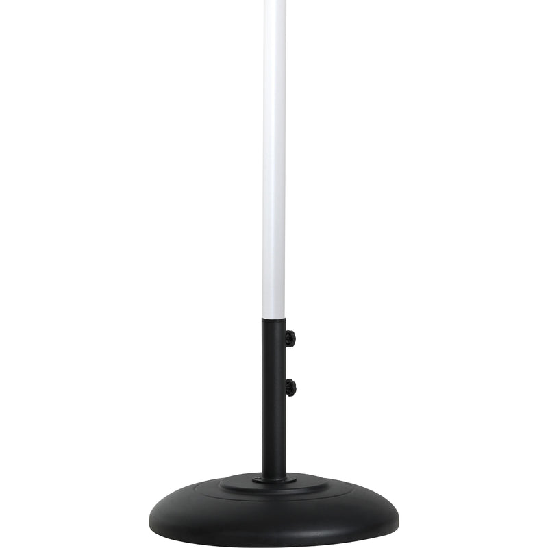 Meridian Amalfi White Fabric With Black Piping / Matte Black Aluminum Patio Umbrella with Base Sets IMAGE 4