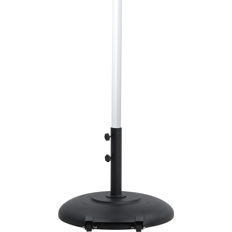 Meridian Amalfi White Fabric With Black Piping / Matte Black Aluminum Patio Umbrella with Base Sets IMAGE 5