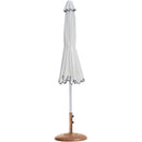 Meridian Amalfi White Fabric With Black Piping / Teak Aluminum Patio Umbrella with Base Sets IMAGE 11