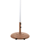 Meridian Amalfi White Fabric With Black Piping / Teak Aluminum Patio Umbrella with Base Sets IMAGE 5