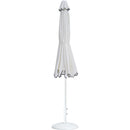 Meridian Amalfi White Fabric With Black Piping / Matte White Aluminum Patio Umbrella with Base Sets IMAGE 11