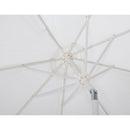 Meridian Amalfi White Fabric With Black Piping / Matte White Aluminum Patio Umbrella with Base Sets IMAGE 14