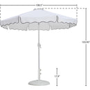 Meridian Amalfi White Fabric With Black Piping / Matte White Aluminum Patio Umbrella with Base Sets IMAGE 16