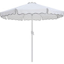 Meridian Amalfi White Fabric With Black Piping / Matte White Aluminum Patio Umbrella with Base Sets IMAGE 3