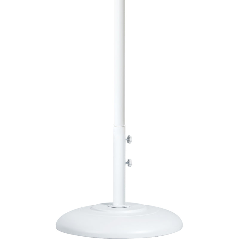 Meridian Amalfi White Fabric With Black Piping / Matte White Aluminum Patio Umbrella with Base Sets IMAGE 4