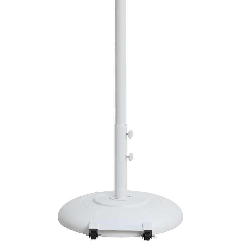 Meridian Amalfi White Fabric With Black Piping / Matte White Aluminum Patio Umbrella with Base Sets IMAGE 5