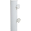 Meridian Amalfi White Fabric With Black Piping / Matte White Aluminum Patio Umbrella with Base Sets IMAGE 9