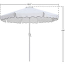 Meridian Amalfi White With Black Piping Fabric Patio Umbrellas IMAGE 10