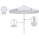 Meridian Amalfi White With Black Piping Fabric Patio Umbrellas IMAGE 11