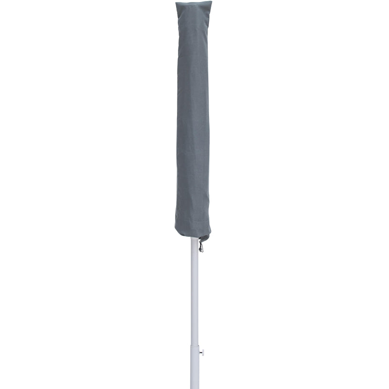 Meridian Amalfi White With Black Piping Fabric Patio Umbrellas IMAGE 4