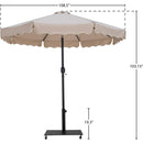 Meridian Amalfi Beige Fabric With Cream Piping / Matte Black Aluminum Patio Umbrella with Base Sets IMAGE 18