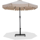 Meridian Amalfi Beige Fabric With Cream Piping / Matte Black Aluminum Patio Umbrella with Base Sets IMAGE 1