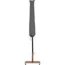 Meridian Amalfi Beige Fabric With Cream Piping / Teak Aluminum Patio Umbrella with Base Sets IMAGE 14