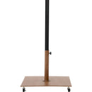 Meridian Amalfi Beige Fabric With Cream Piping / Teak Aluminum Patio Umbrella with Base Sets IMAGE 4