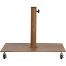 Meridian Amalfi Beige Fabric With Cream Piping / Teak Aluminum Patio Umbrella with Base Sets IMAGE 8