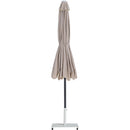 Meridian Amalfi Beige Fabric With Cream Piping / Matte White Aluminum Patio Umbrella with Base Sets IMAGE 13