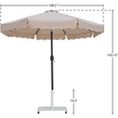 Meridian Amalfi Beige Fabric With Cream Piping / Matte White Aluminum Patio Umbrella with Base Sets IMAGE 18