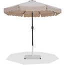 Meridian Amalfi Beige Fabric With Cream Piping / Matte White Aluminum Patio Umbrella with Base Sets IMAGE 1