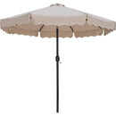 Meridian Amalfi Beige Fabric With Cream Piping / Matte White Aluminum Patio Umbrella with Base Sets IMAGE 3