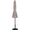 Meridian Amalfi Beige Fabric With Cream Piping / Matte Black Aluminum Patio Umbrella with Base Sets IMAGE 11