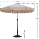 Meridian Amalfi Beige Fabric With Cream Piping / Matte Black Aluminum Patio Umbrella with Base Sets IMAGE 16