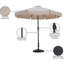 Meridian Amalfi Beige Fabric With Cream Piping / Matte Black Aluminum Patio Umbrella with Base Sets IMAGE 17