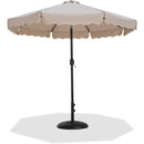 Meridian Amalfi Beige Fabric With Cream Piping / Matte Black Aluminum Patio Umbrella with Base Sets IMAGE 1