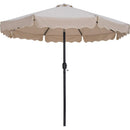 Meridian Amalfi Beige Fabric With Cream Piping / Matte Black Aluminum Patio Umbrella with Base Sets IMAGE 3