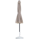 Meridian Amalfi Beige Fabric With Cream Piping / Matte White Aluminum Patio Umbrella with Base Sets IMAGE 11