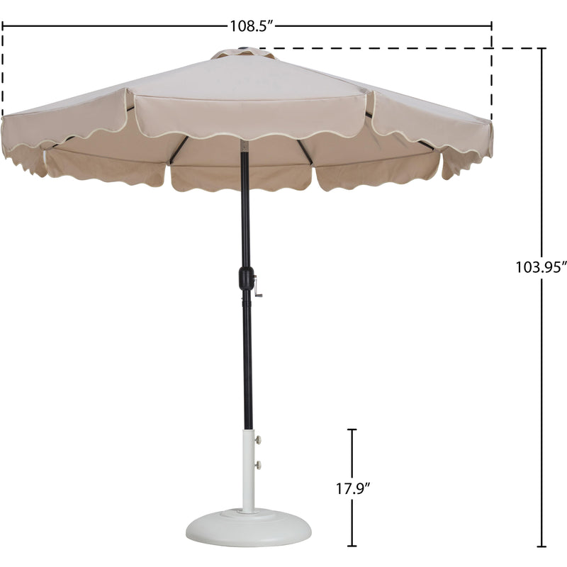 Meridian Amalfi Beige Fabric With Cream Piping / Matte White Aluminum Patio Umbrella with Base Sets IMAGE 16