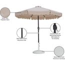 Meridian Amalfi Beige Fabric With Cream Piping / Matte White Aluminum Patio Umbrella with Base Sets IMAGE 17