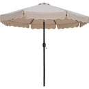 Meridian Amalfi Beige Fabric With Cream Piping / Matte White Aluminum Patio Umbrella with Base Sets IMAGE 3