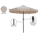 Meridian Amalfi Beige With Cream Piping Fabric Patio Umbrellas IMAGE 11
