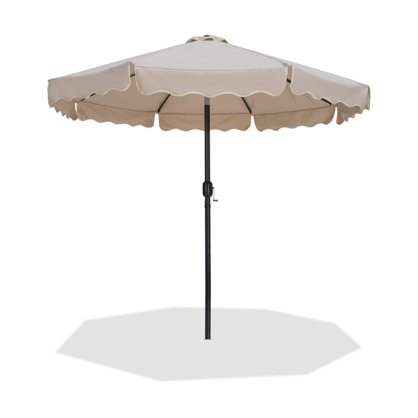 Meridian Amalfi Beige With Cream Piping Fabric Patio Umbrellas IMAGE 1